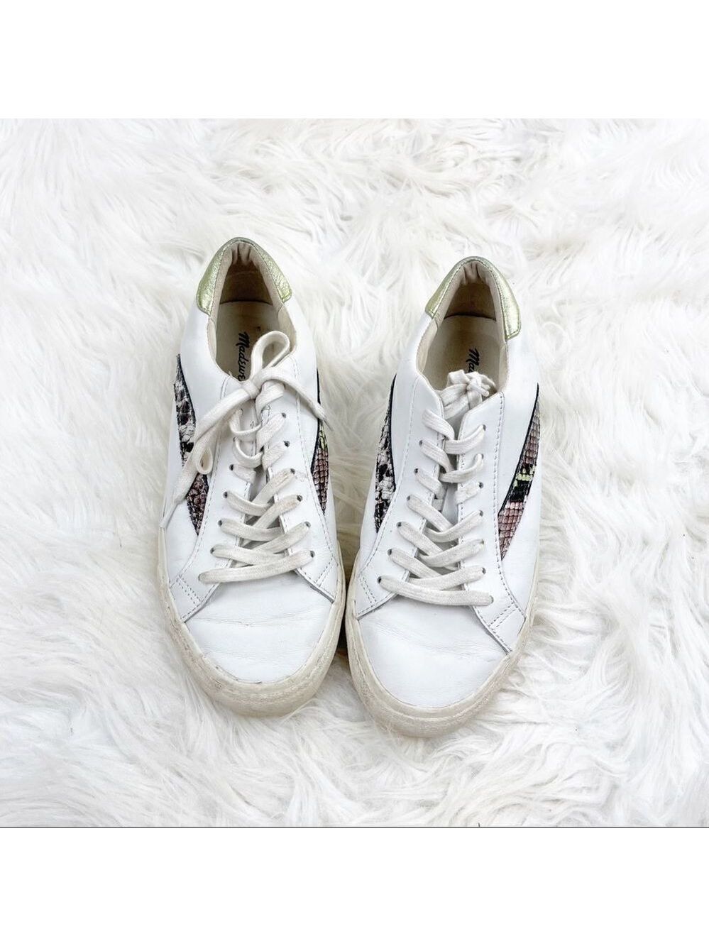Madewell Sidewalk Low-Top Sneakers in Metallic & Stamped Snakeskin Leather - Picture 2 of 9